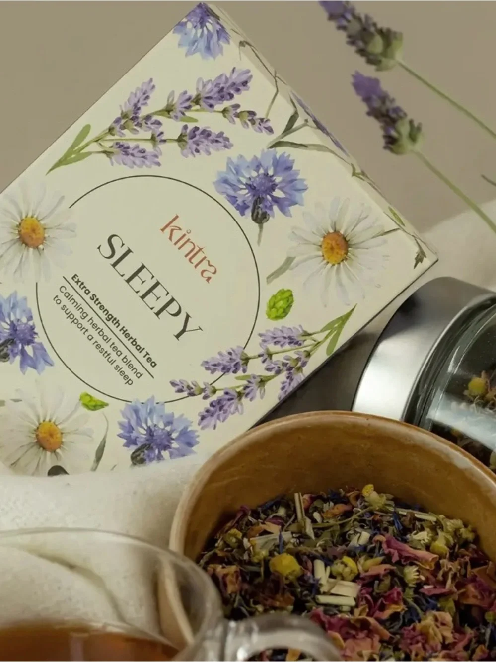 Kintra Sleepy Herbal Tea Blend - Glass Jar